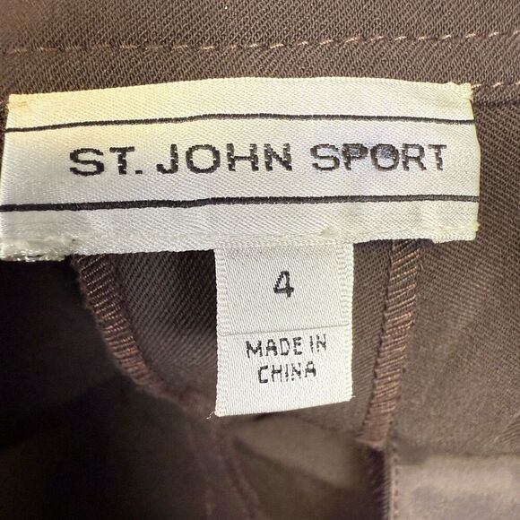 Vintage St. John Sport Women's Size 6 Brown Wide Flare Leg Dress Pants Trousers - Picture 10 of 12